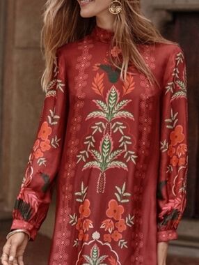 Johnny Was Dress Women's Medium Kalova Mini Caleta Cea Silk Blend NWT